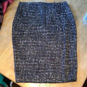 Talbots NWOT black/cream tweed pencil skirt